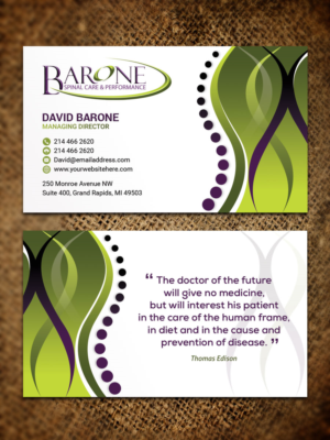 Barone Spinal Care and Performance  | Design de Carte de Visite par Sandaruwan
