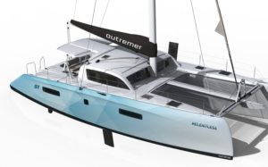 Vinyl Wrap Boat Design for our 'Outremer 51' catamaran named RELENTLESS | Diseño de Rotulación de Vehículo por Austerlizz (Vasiliy Potyomkin)