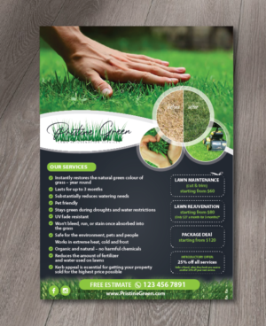 Pristine Green - Lawn Rejuvenation Services  | Diseño de Flyer por alex989