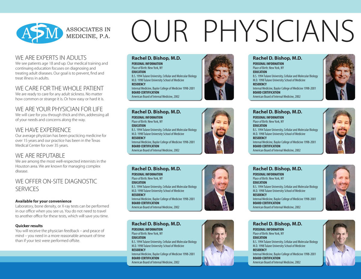 Brochure Design by Svetlin Angelov for Associates in Medicine, P.A. | Design #720202