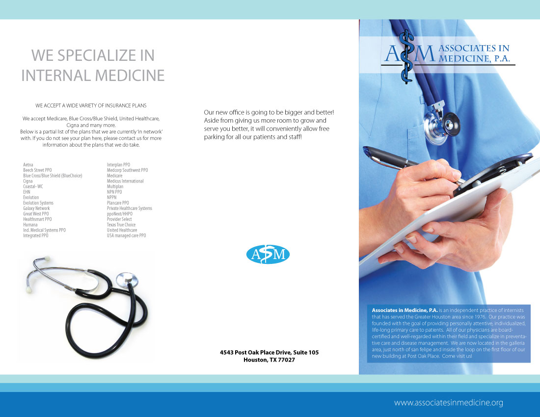 Diseño de Brochure por Svetlin Angelov para Associates in Medicine, P.A. | Diseño #720261