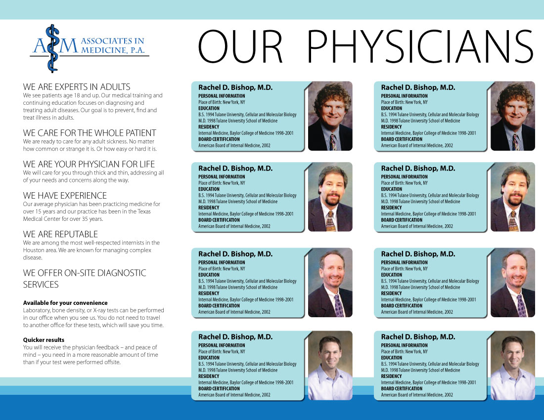 Brochure Design by Svetlin Angelov for Associates in Medicine, P.A. | Design #720263