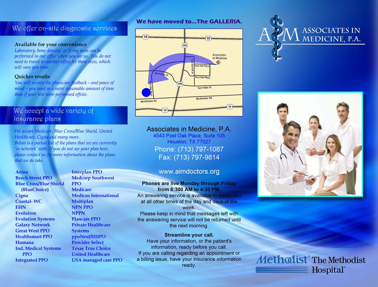 Brochure Design by noelopan1955 for Associates in Medicine, P.A. | Design #737851