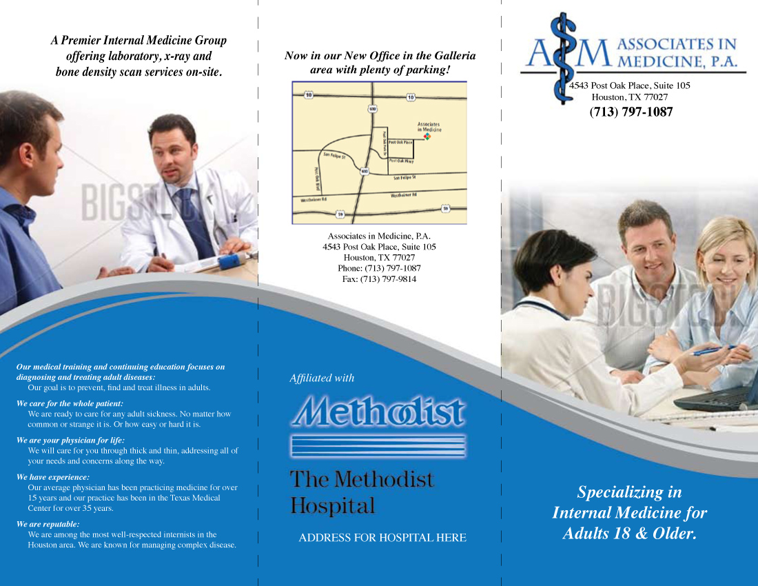 Brochure Design by jmsgraphicdesign for Associates in Medicine, P.A. | Design #728604