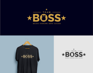 Team (star) BOSS (star) Believe. Overcome. Serve. Succeed.  | Logo Design by Gree™