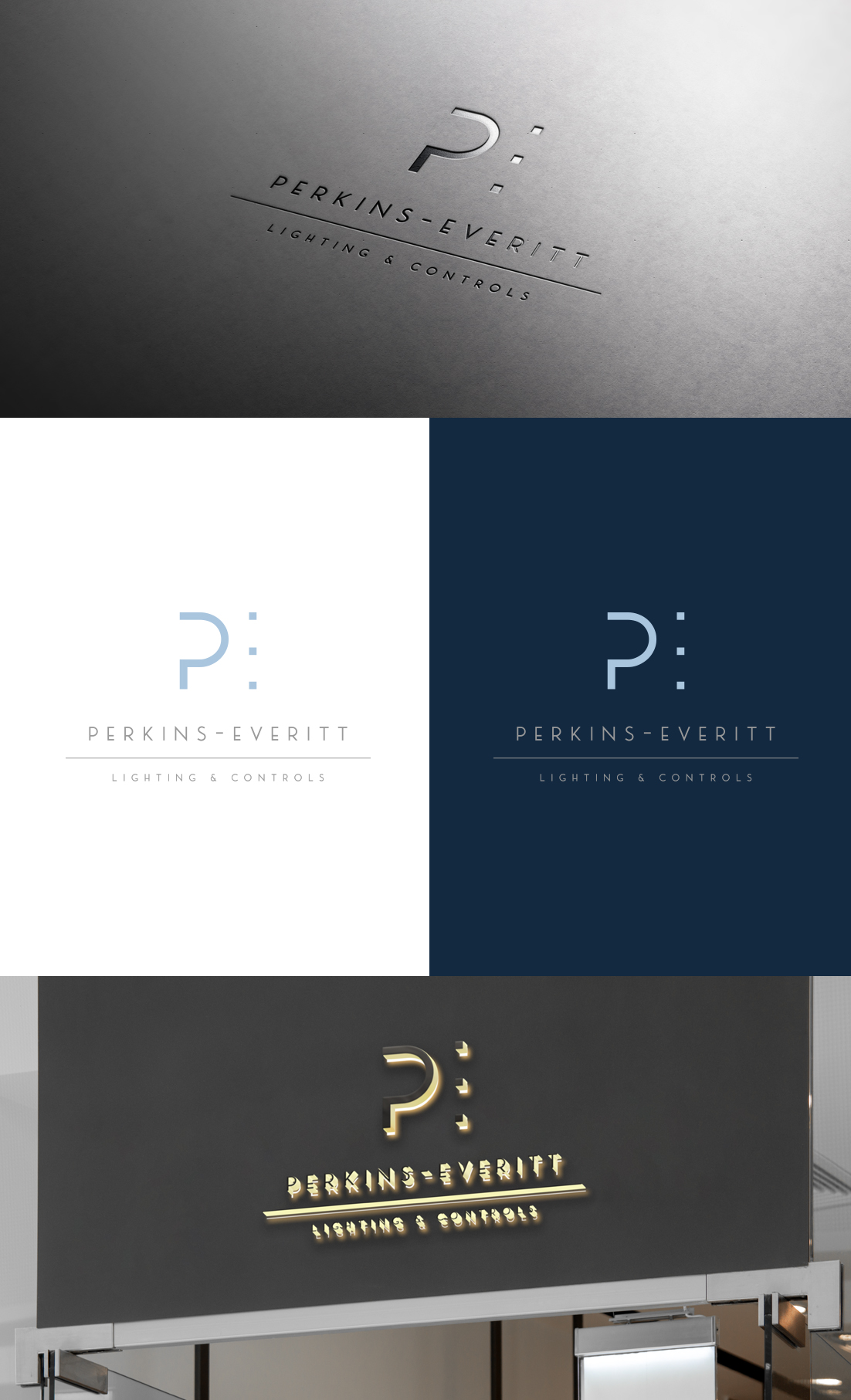 Logo Design by GLDesigns for Perkins-Everitt Lighting & Controls | Design #23219387