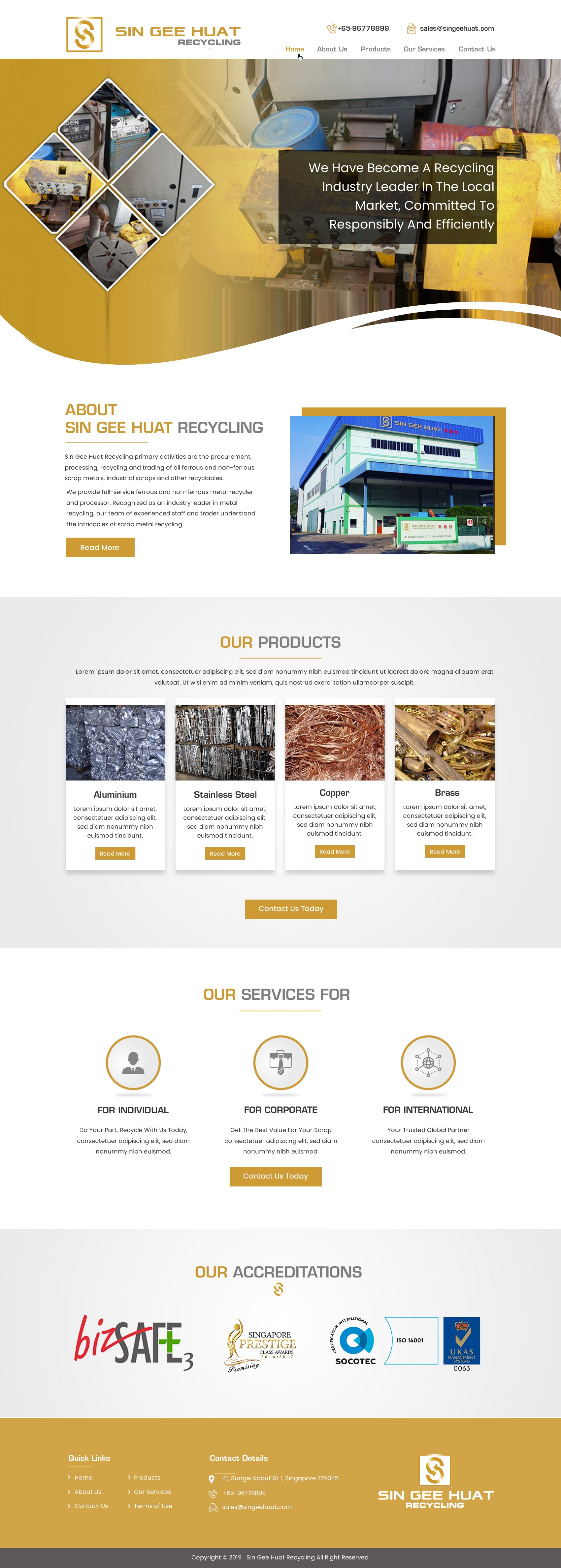 Web Design by harmi_199 for Sin Gee Huat Recycling | Design #23235453