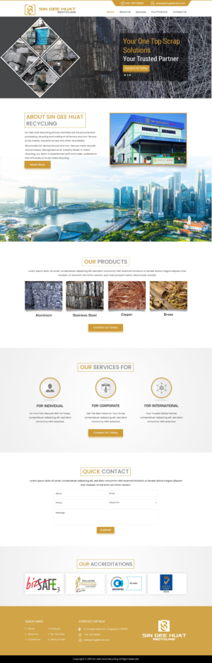 Web Design by harmi_199 for Sin Gee Huat Recycling | Design: #23236545