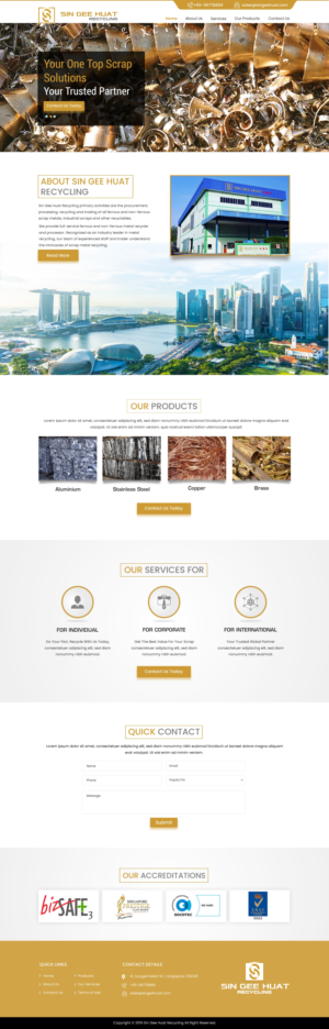 Web Design by harmi_199 for Sin Gee Huat Recycling | Design: #23236546