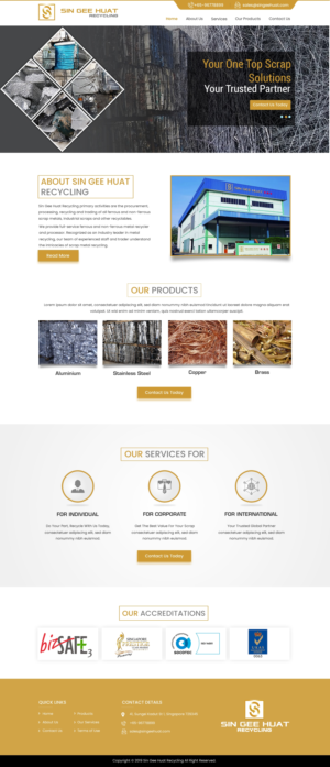 Web Design by harmi_199 for Sin Gee Huat Recycling | Design: #23266166
