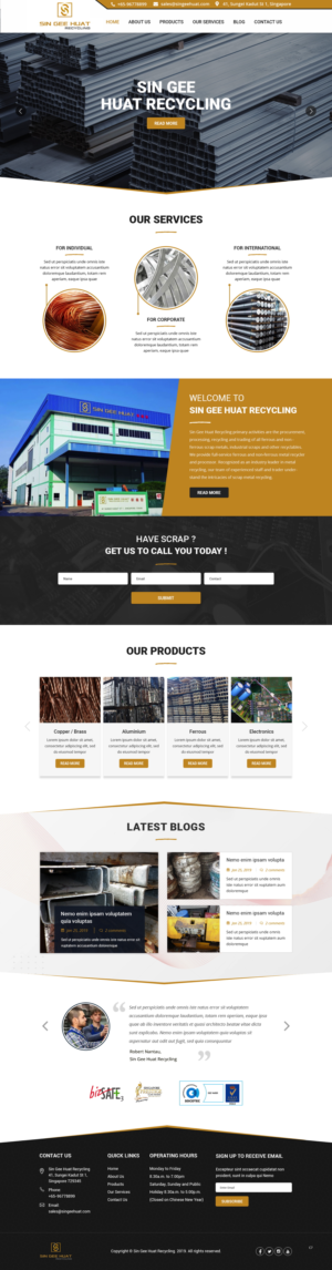 Web Design by pb for Sin Gee Huat Recycling | Design: #23227405