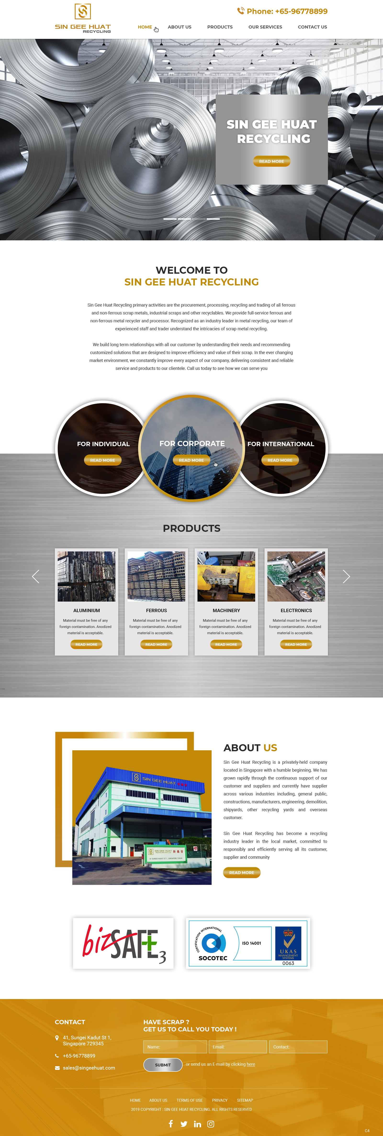 Web Design by pb for Sin Gee Huat Recycling | Design #23227406
