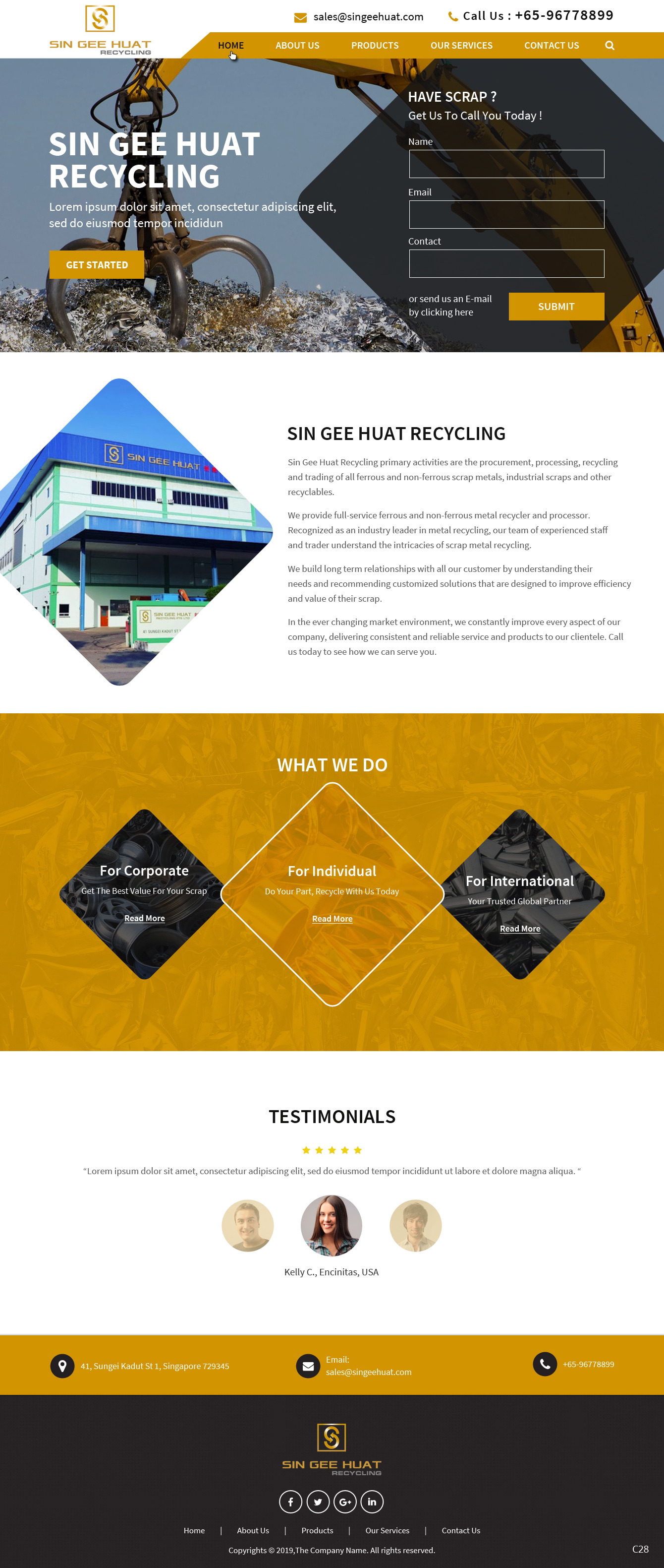 Web Design by pb for Sin Gee Huat Recycling | Design #23227409