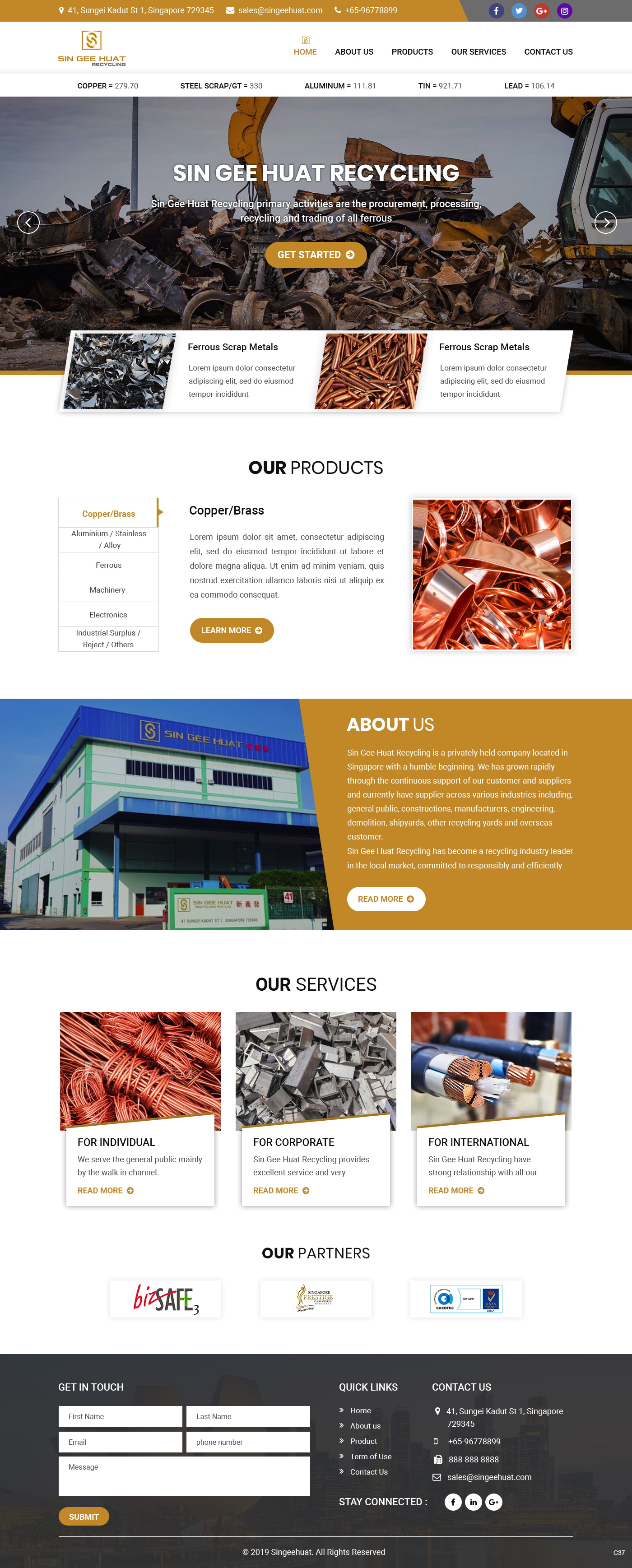 Web Design by pb for Sin Gee Huat Recycling | Design #23227414