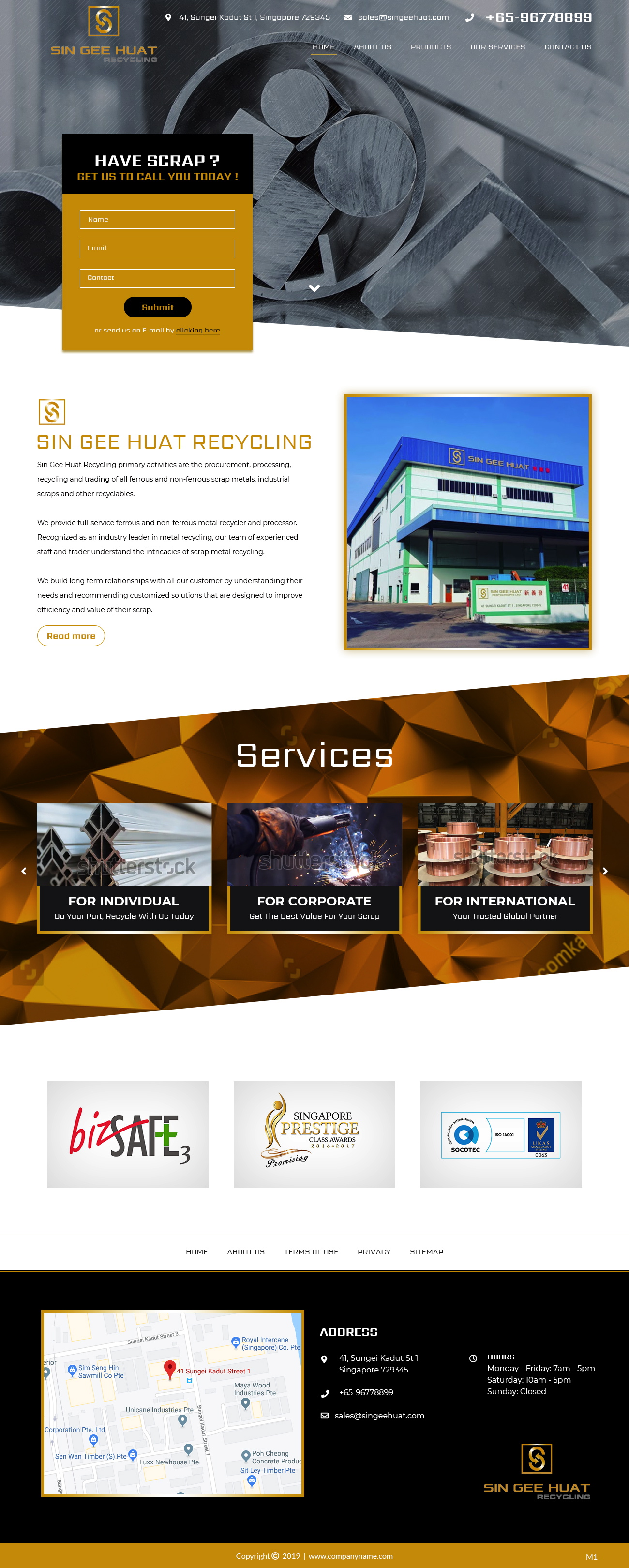 Web Design by pb for Sin Gee Huat Recycling | Design #23227420