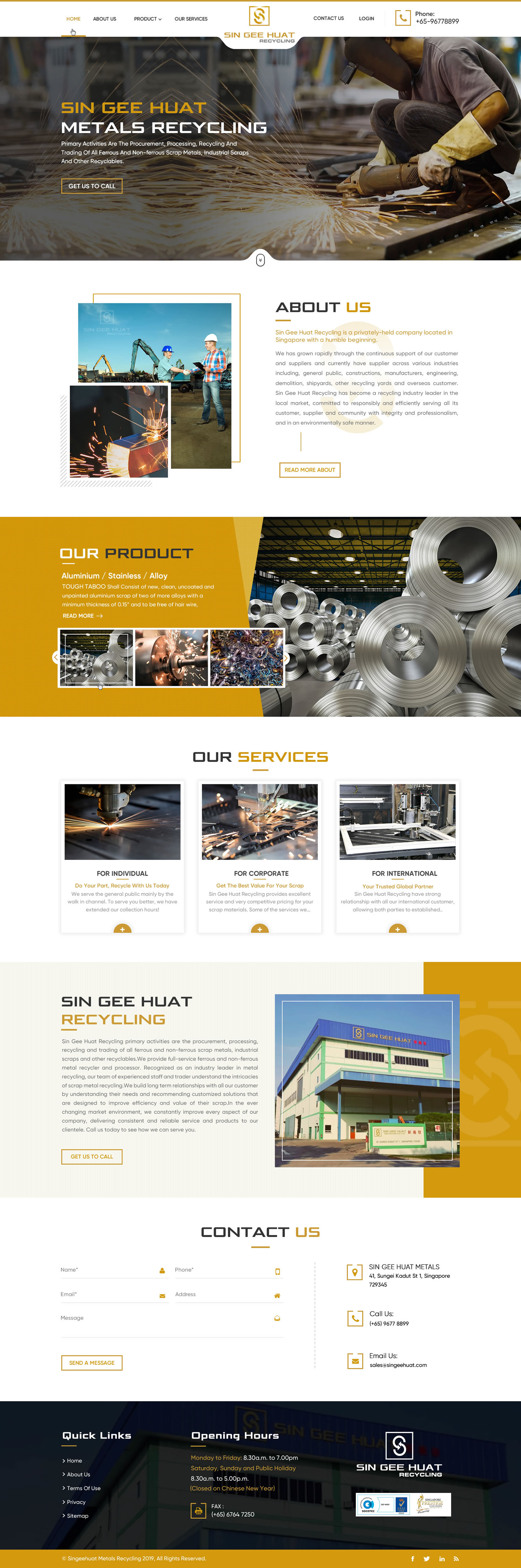 Web Design by Sbss for Sin Gee Huat Recycling | Design #23225084