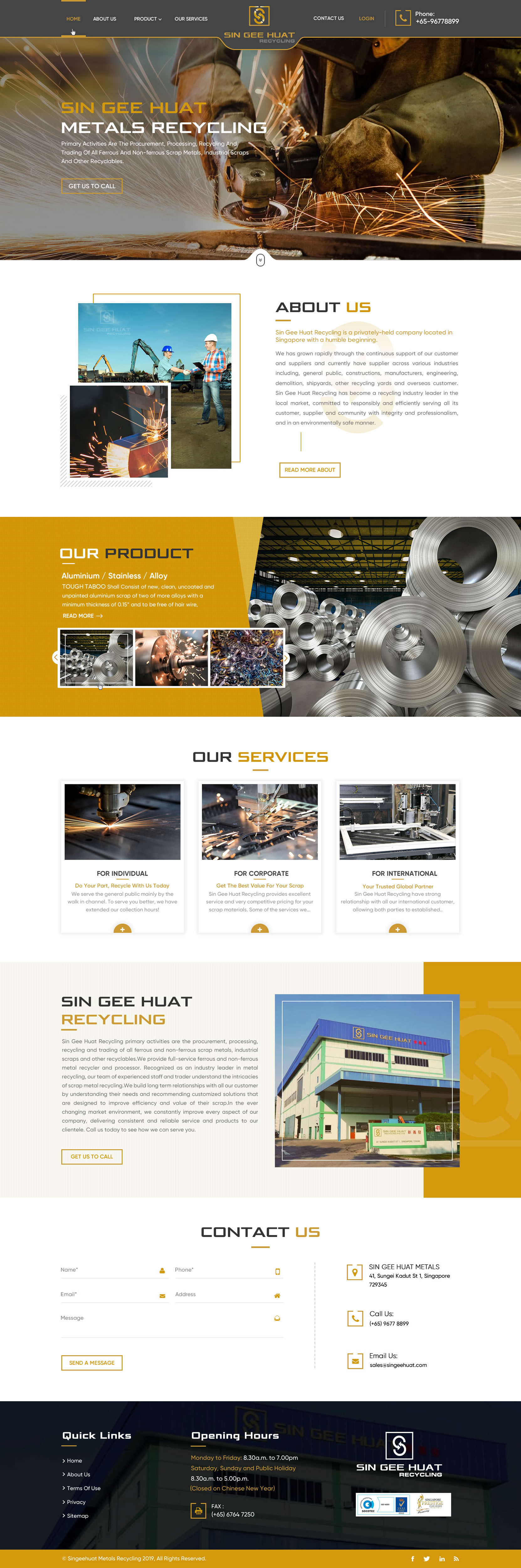 Web Design by Sbss for Sin Gee Huat Recycling | Design #23225085