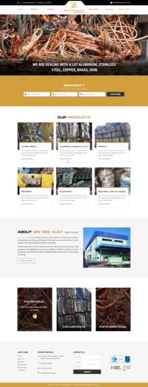 Web Design by Sbss for Sin Gee Huat Recycling | Design: #23225520