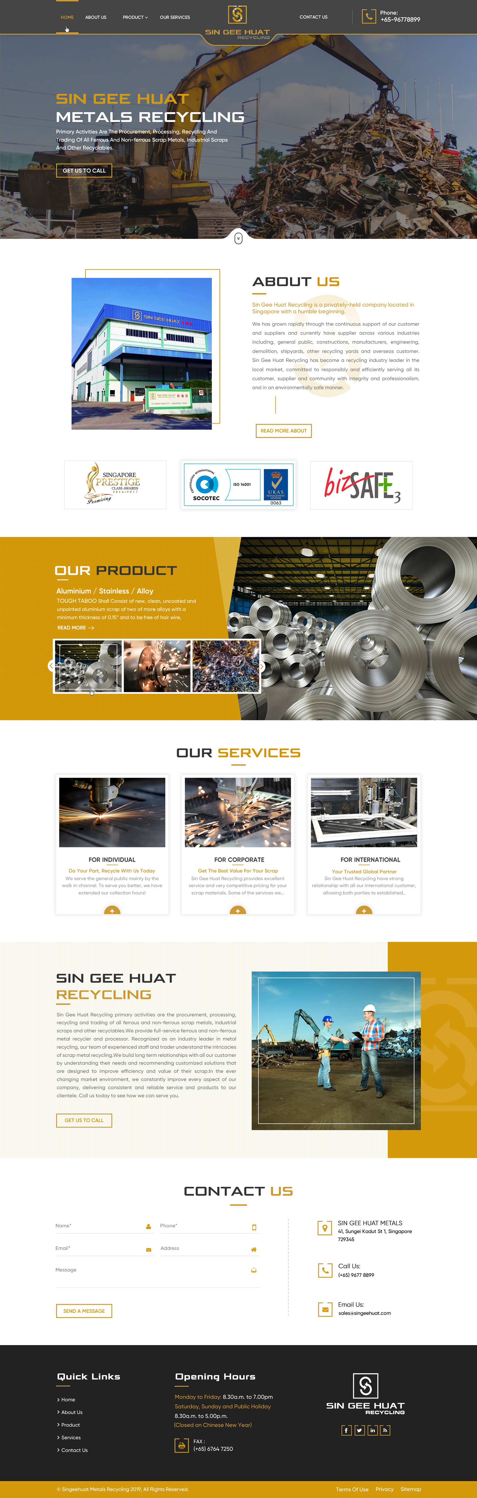 Web Design by Sbss for Sin Gee Huat Recycling | Design #23226150