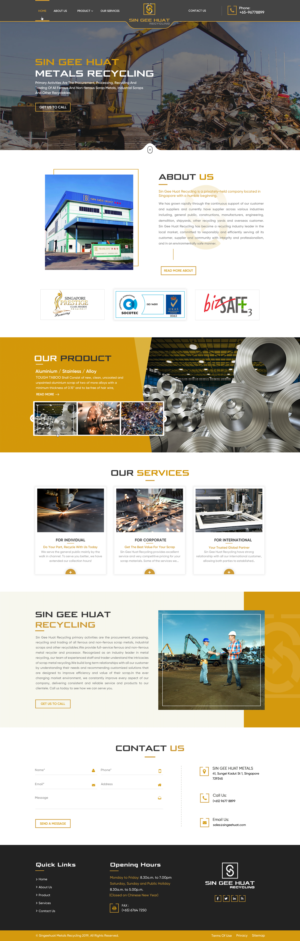 Web Design by Sbss for Sin Gee Huat Recycling | Design: #23226150