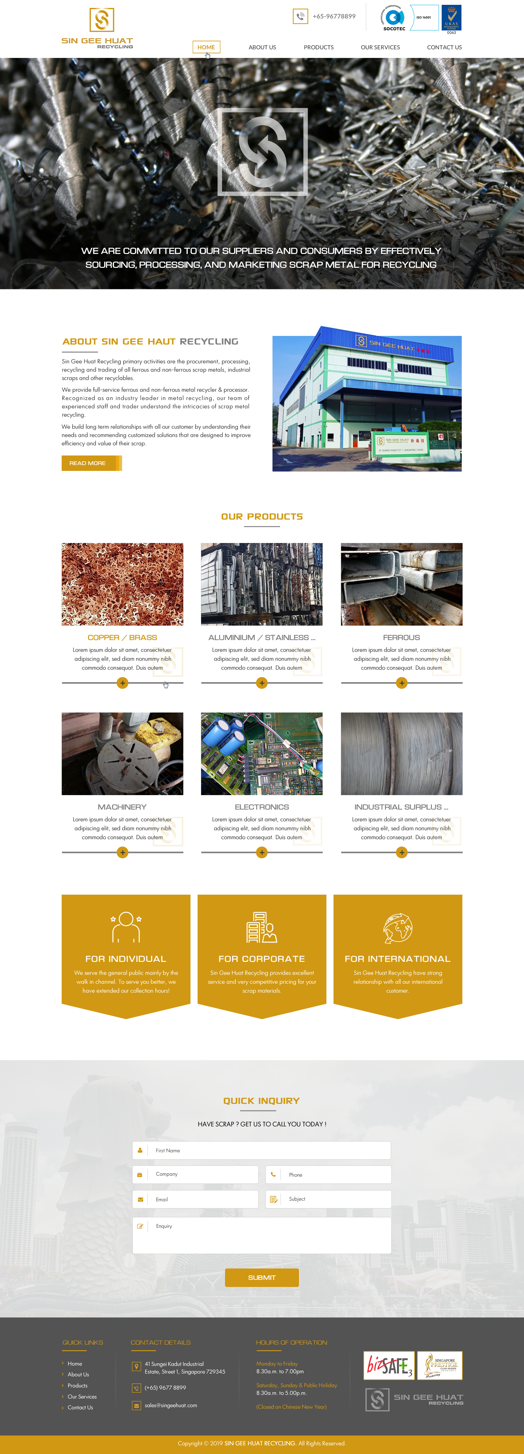 Web Design by Sbss for Sin Gee Huat Recycling | Design #23231483