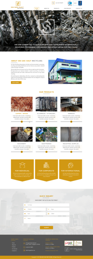 Web Design by Sbss for Sin Gee Huat Recycling | Design: #23231483