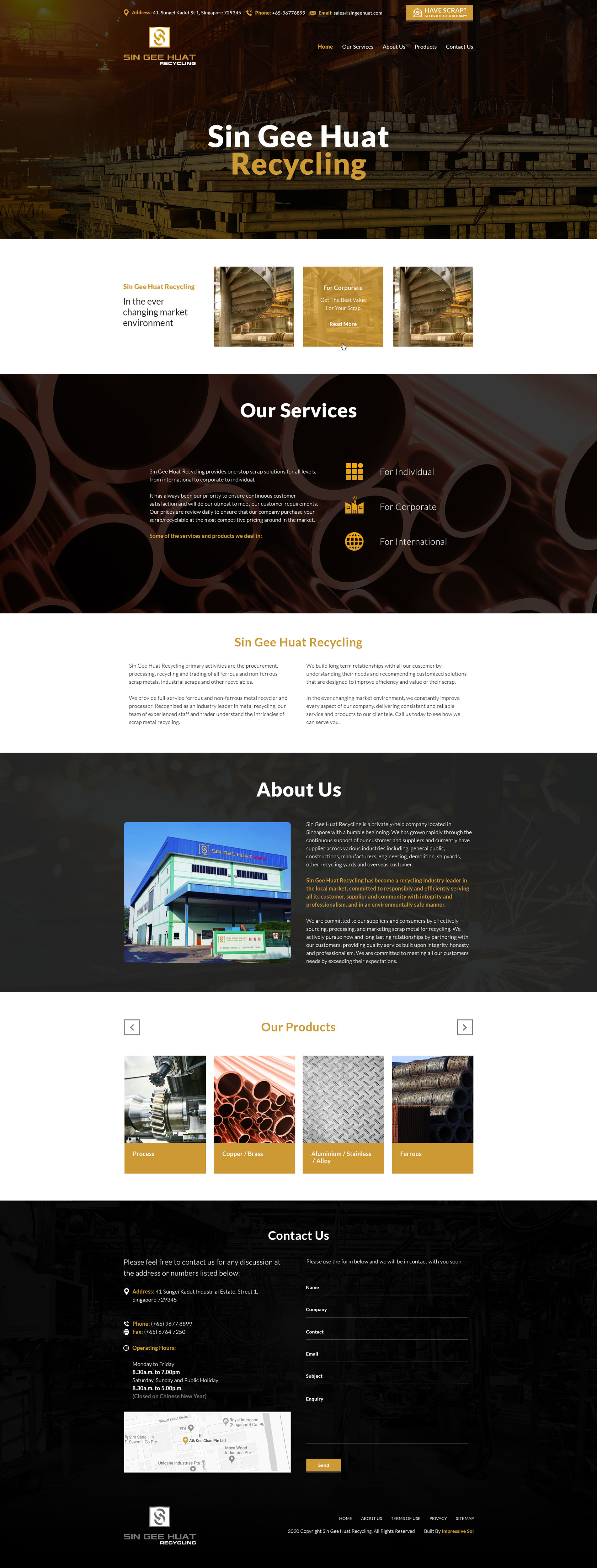 Web-Design von Impressive Solutions für Sin Gee Huat Recycling | Design #23223803