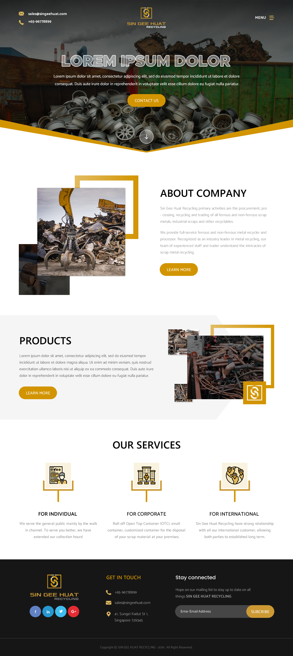 Web Design by rightway for Sin Gee Huat Recycling | Design #23224761