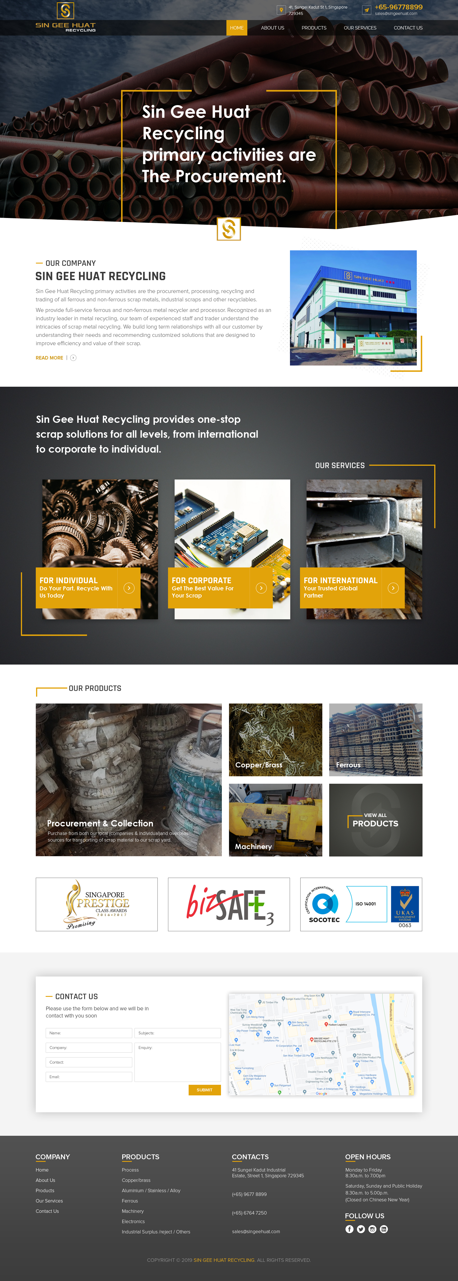 Web Design par sai.designer87 pour Sin Gee Huat Recycling | Design #23238040