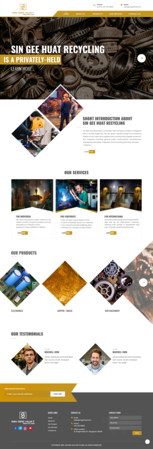 Web Design by nzdesigners for Sin Gee Huat Recycling | Design: #23251491