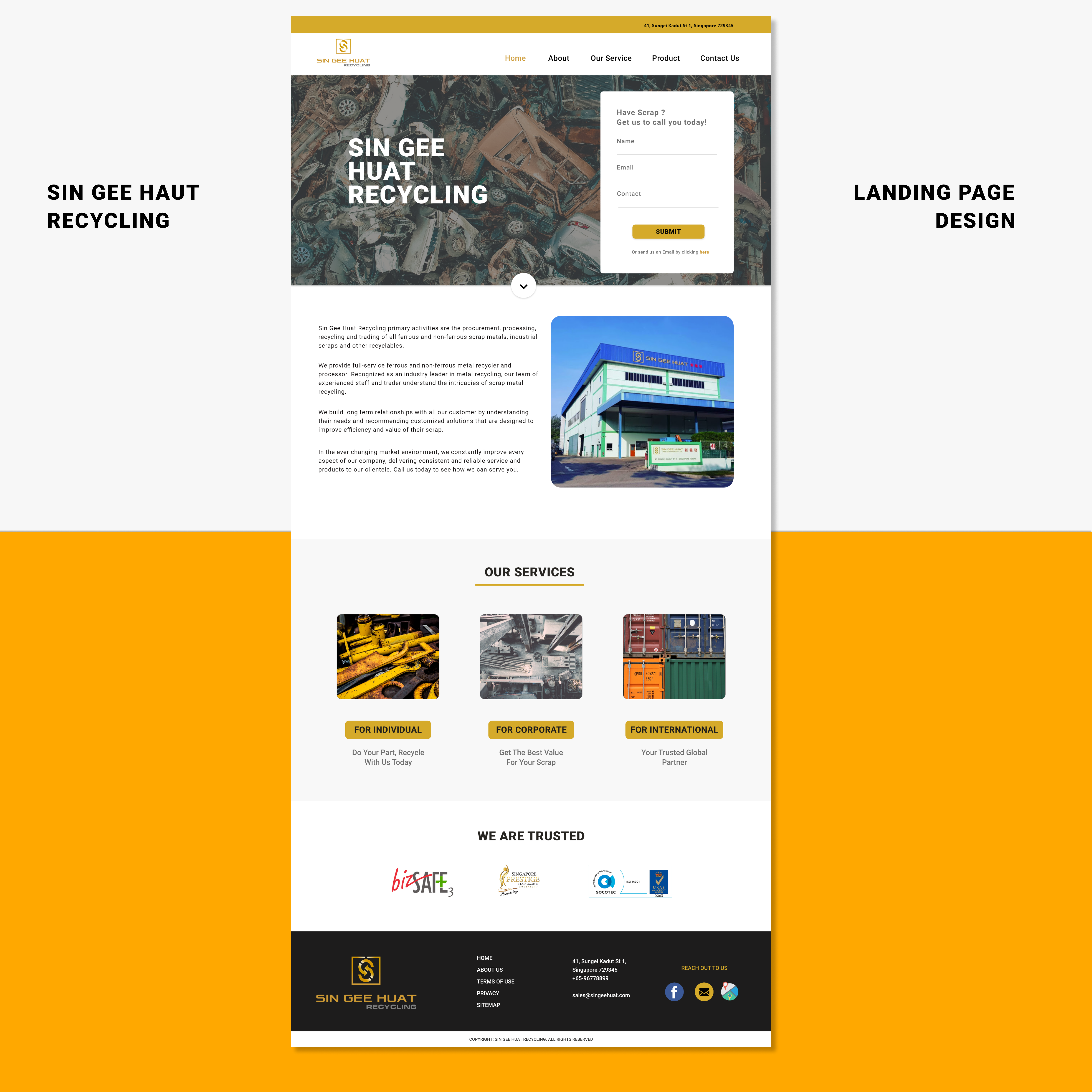 Web Design by Praveen Dehury for Sin Gee Huat Recycling | Design #23262762