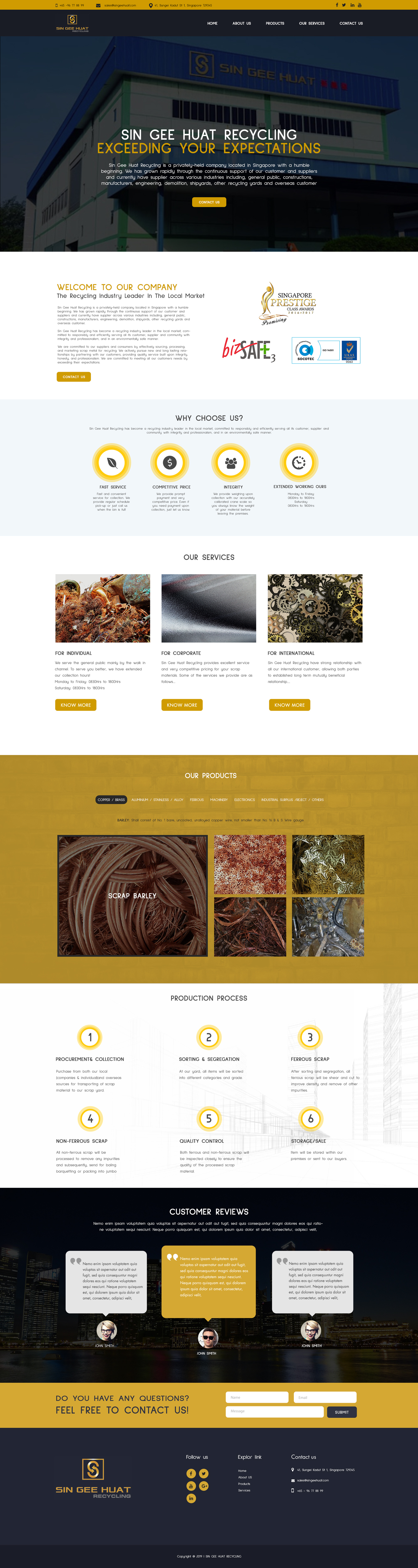 Web Design par FadiNasr pour Sin Gee Huat Recycling | Design #23249619