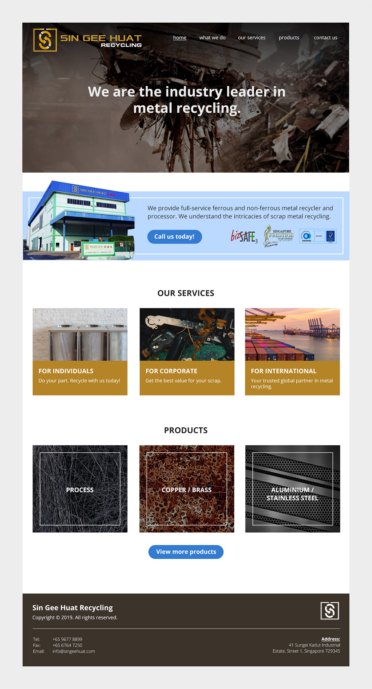 Web Design by _triplebytes_ for Sin Gee Huat Recycling | Design #23240551