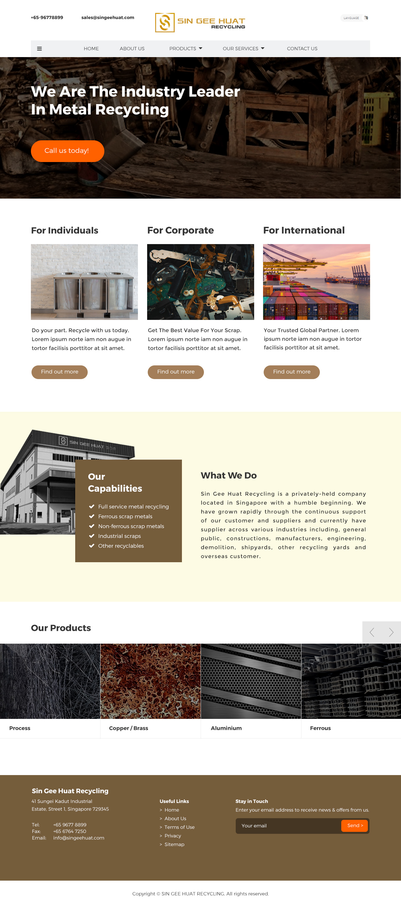 Web Design by _triplebytes_ for Sin Gee Huat Recycling | Design #23540059