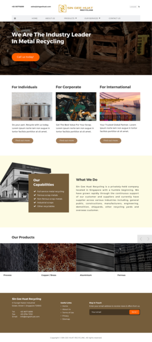 Web Design by _triplebytes_ for Sin Gee Huat Recycling | Design: #23540059