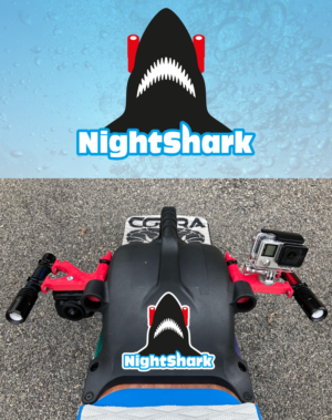 Sticker/ Website Graphic for Electric Skateboard Accessory the NightShark | Graphic Design by Al Pech