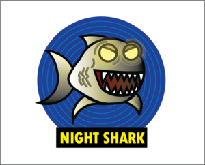 Sticker/ Website Graphic for Electric Skateboard Accessory the NightShark | Graphic Design by Indre Ta