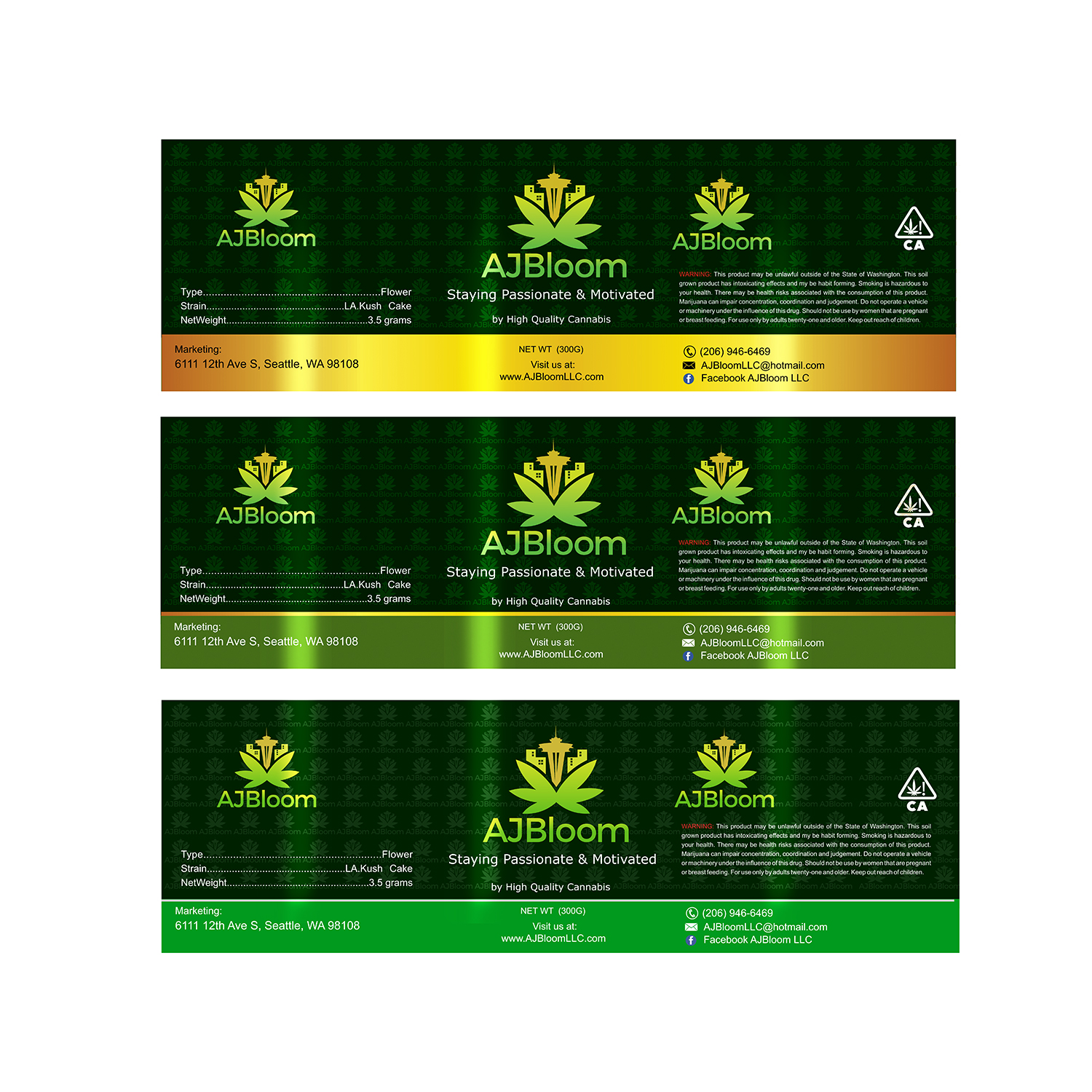 Label Design by sanalkumar for AJBloom, LLC | Design #23287622