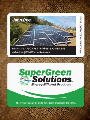 Solar and Energy Efficiency Business Card | Business Card Design by JK18