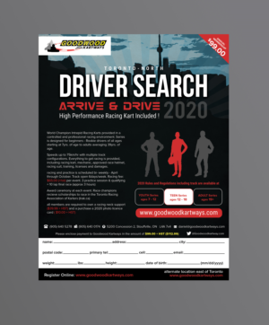Goodwood Kartways - 2020 Arrive and Drive Driver Search. Needs a new look for flyer. | Flyer Design by SAI DESIGNS