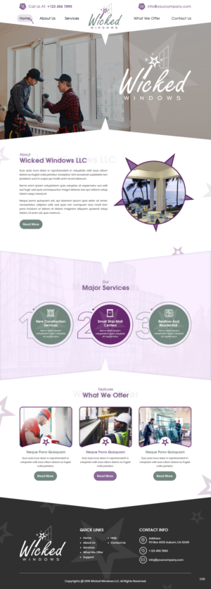 Web Design par pb pour Wicked Windows, LLC | Design : #23255321