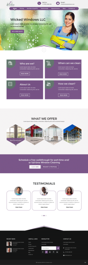 Web Design par pb pour Wicked Windows, LLC | Design : #23255322