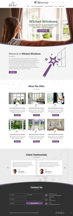 Diseño Web por pb para Wicked Windows, LLC | Diseño: #23255324