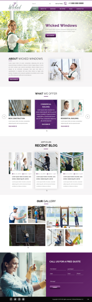 Web Design par pb pour Wicked Windows, LLC | Design : #23255326