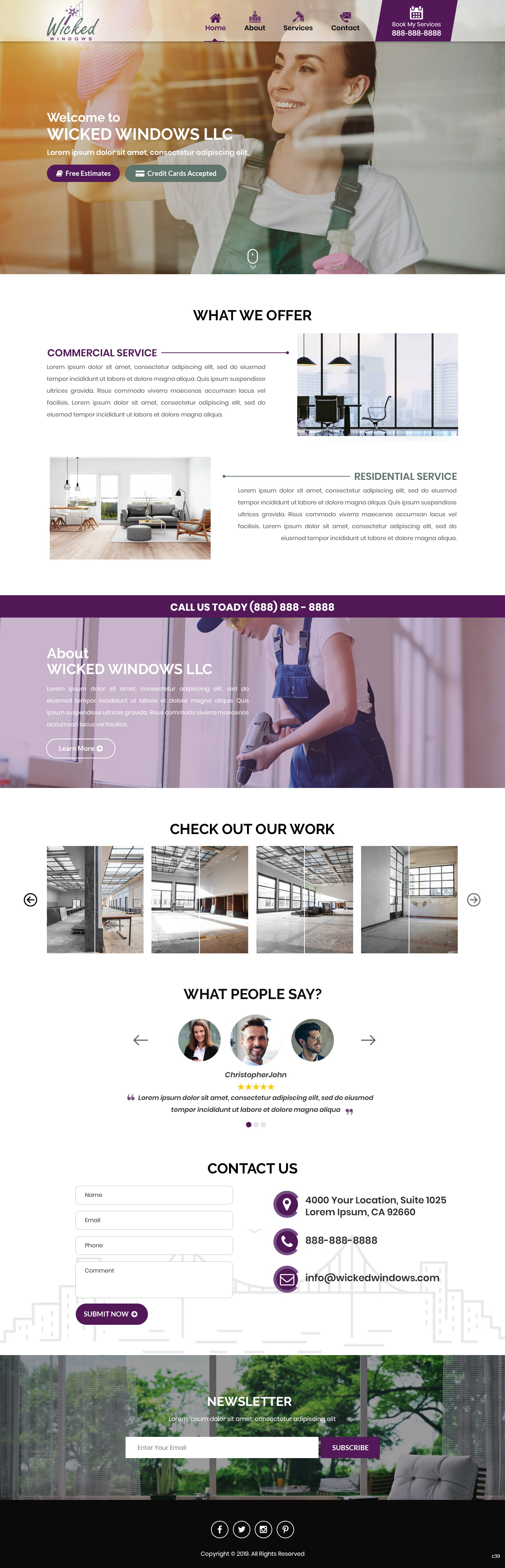 Web Design by pb for Wicked Windows, LLC | Design #23255327