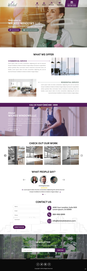 Web Design par pb pour Wicked Windows, LLC | Design : #23255327