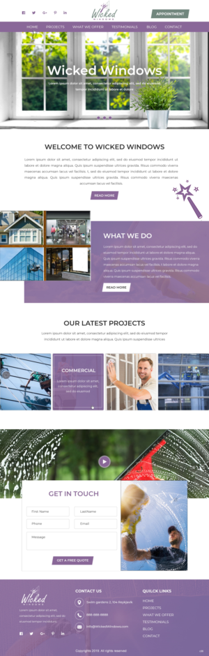 Web Design par pb pour Wicked Windows, LLC | Design : #23255328