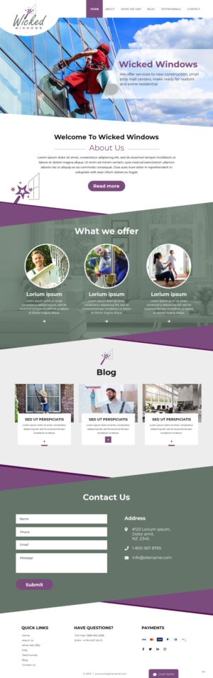 Diseño Web por pb para Wicked Windows, LLC | Diseño: #23255331