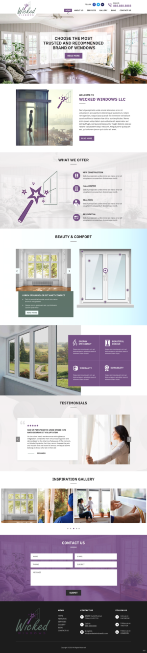Diseño Web por pb para Wicked Windows, LLC | Diseño: #23255332