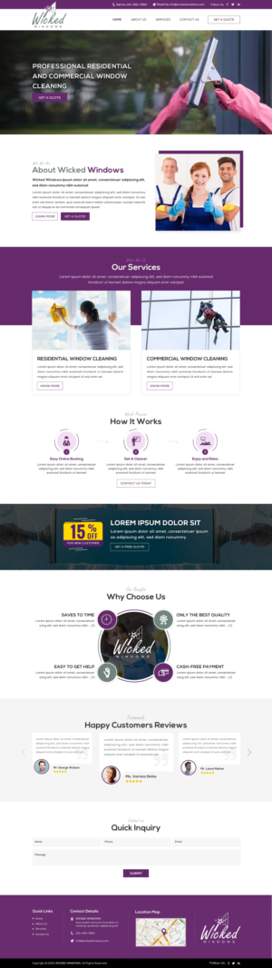Wicked "clean" window company needs outstanding web page. | Web Design par Sbss